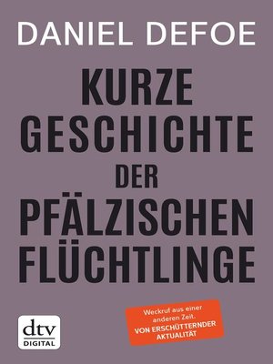 cover image of Kurze Geschichte der pfälzischen Flüchtlinge